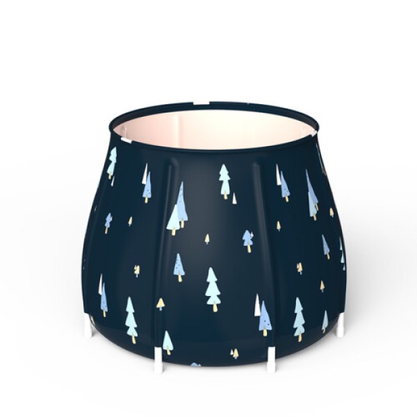 Set Bak Mandi Lipat Dewasa 68x67 cm, Bak SPA Plastik PVC Tebal untuk Rumah, Bak Mandi Sederhana Inflatable untuk Berkemah di Luar Ruangan